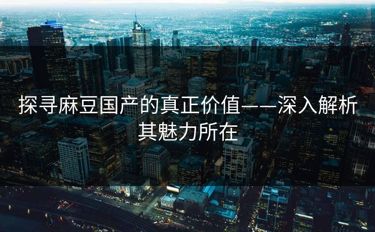 探寻麻豆国产的真正价值——深入解析其魅力所在  第1张