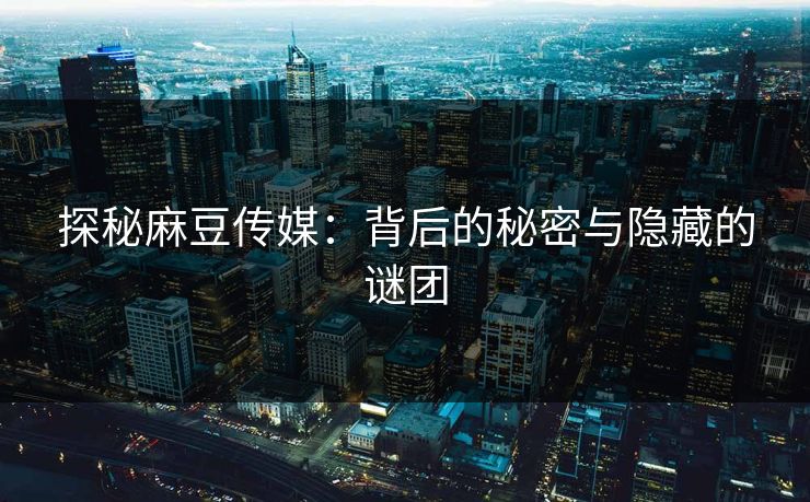 探秘麻豆传媒：背后的秘密与隐藏的谜团  第1张