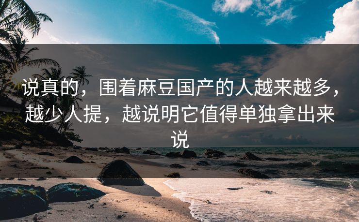 说真的，围着麻豆国产的人越来越多，越少人提，越说明它值得单独拿出来说  第1张