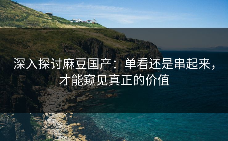 深入探讨麻豆国产:单看还是串起来,才能窥见真正的价值 第1张 深入探讨麻豆国产:单看还是串起来,才能窥见真正的价值 第1张