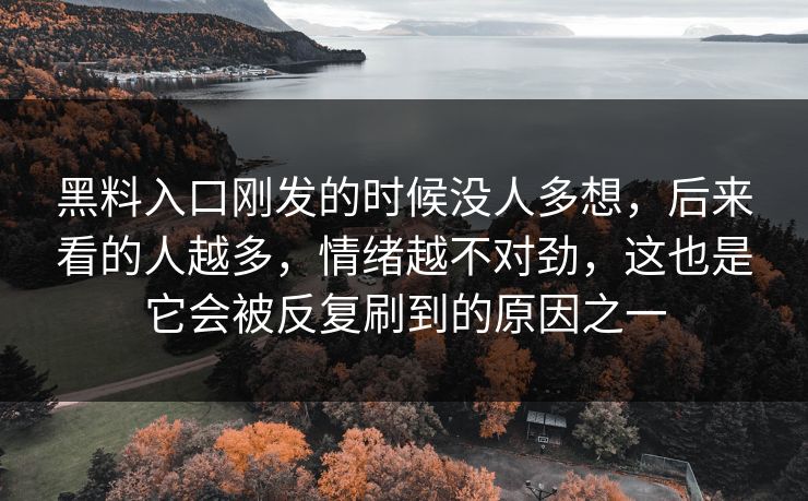黑料入口刚发的时候没人多想，后来看的人越多，情绪越不对劲，这也是它会被反复刷到的原因之一  第1张