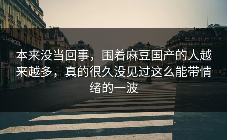 本来没当回事，围着麻豆国产的人越来越多，真的很久没见过这么能带情绪的一波  第1张