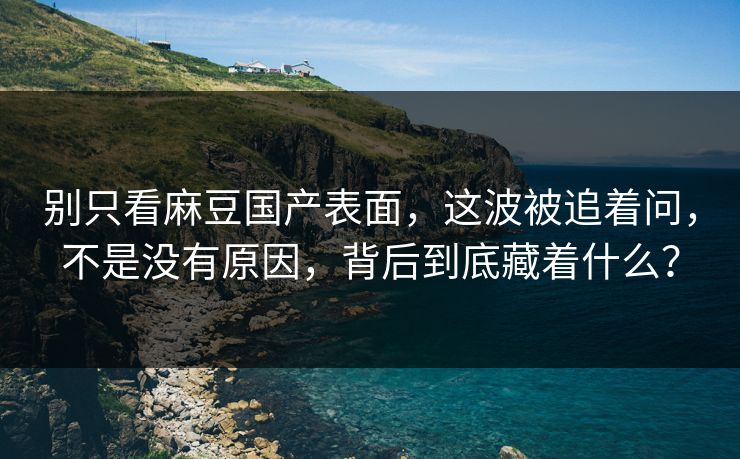 别只看麻豆国产表面,这波被追着问,不是没有原因,背后到底藏着什么? 第1张 别只看麻豆国产表面,这波被追着问,不是没有原因,背后到底藏着什么? 第1张