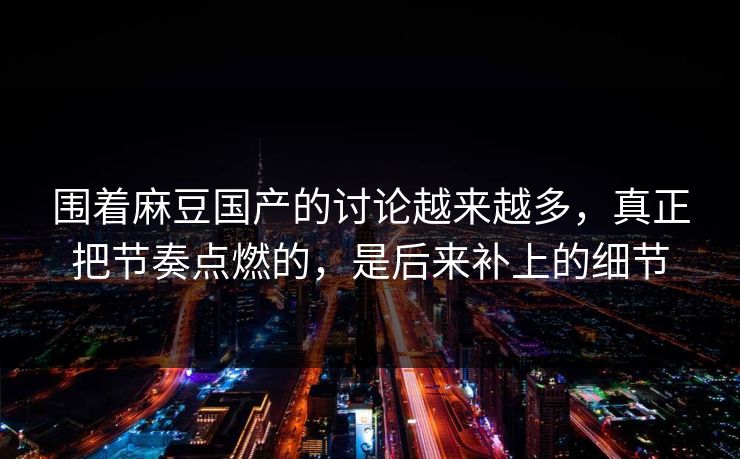 围着麻豆国产的讨论越来越多，真正把节奏点燃的，是后来补上的细节  第1张
