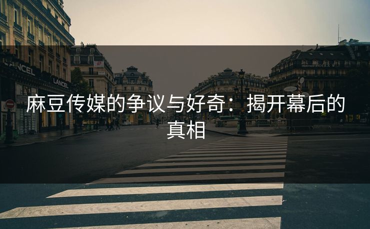 麻豆传媒的争议与好奇:揭开幕后的真相 第1张 麻豆传媒的争议与好奇:揭开幕后的真相 第1张